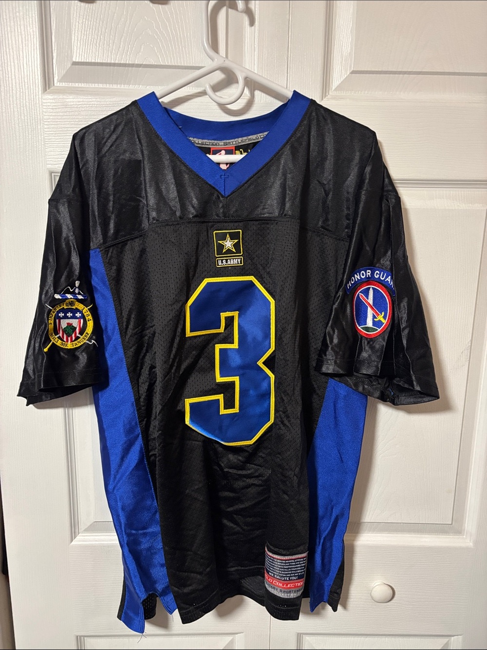 U.S. Army Black & Blue Number 3 Football Jersey